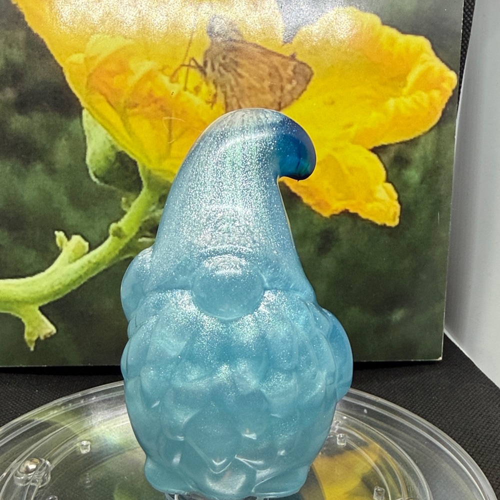 Blue Unique Resin Gnome Figurine